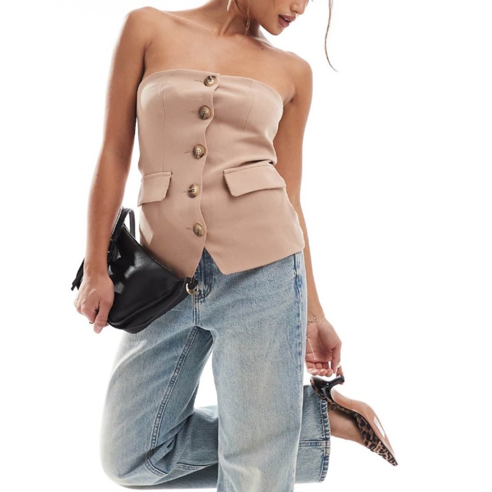 Bandeau Button Up Top